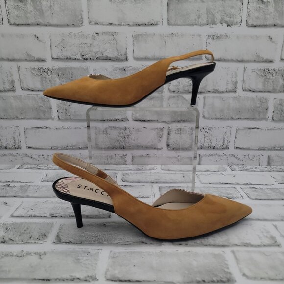 NWOB Staccato Joy & Peace Suede Snakeskin Slingback Low Heel Size 40 EU 10 US - Picture 2 of 9